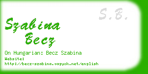 szabina becz business card